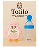 Totilo Baby Silicone Spoon Bottle with Soft Teether Feeder Combo , BPA Free Feeding Set- Blue & Pink