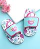 Babyoye Velcro Closure Flip Flops with Floral Print- White