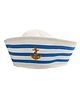 BookMyCostume Striped & Embellished Marine Sailor Cap - White & Blue