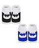 Neska Moda Cotton Pack Of 2  Butterfly Applique Detailed Slip On Booties - Black & Blue