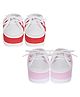 Neska Moda Cotton Pack Of 2  Solid Lace Up Booties - Baby Pink & Red
