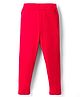Pine Kids Cotton Lycra Knit Full Length Solid Colour Legging - Red