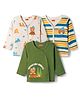 Babyhug 100% Cotton Knit Full Sleeves Striped Jhablas with Bear Print Pack of 3 - Multicolor