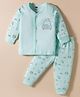 Simply Sinker Knit Full Sleeves Night Suit with Vehicle Print - Mint