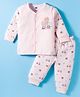 Simply Sinker Knit Full Sleeves Night Suit with Vehicle Print - Pink