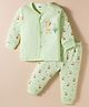 Simply Sinker Knit Full Sleeves Night Suit with Giraffe Print - Light Green