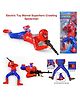 Sanjary Spider-Manstyle action figure holding a toy rifle in a prone/sniper position Spider-Man army crawling toy with gun color design may vary