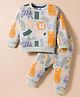 Simply Interlock Knit Full Sleeves Co-Ord T-Shirt & Joggers Set with Animal Print - Mint