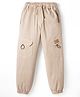 Kookie Kids Twill Woven Full Length Solid Cargo Trouser - Beige