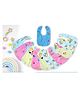 Honor Your Home Waterproof Feeding Bibs with Snap Button Closure Animal Print Pack of 5 - Multicolour