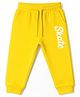 nuberry Cotton Knit Skate Text Printed Joggers - Yellow