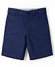 nuberry Cotton Woven Solid Shorts - Navy Blue