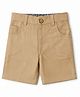 nuberry Cotton Woven Solid Shorts - Brown
