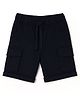 nuberry Cotton Woven Solid Cargo Shorts - Navy Blue