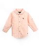 nuberry Oxford Woven Full Sleeves Solid Shirt - Peach