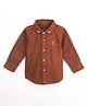 nuberry Oxford Woven Full Sleeves Solid Shirt - Brown