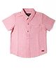 nuberry Cotton Linen Woven Half Sleeves Solid Shirt - Pink