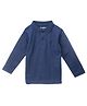 nuberry Cotton Knit Full Sleeves Solid Polo Tee - Navy Blue