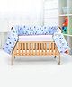 Babyhug 100% Cotton Cot Bumper Penguin Print - Blue| Soft Protective Padding| Breathable & Comfortable| Washable| Easy to Assemble| Compact Folding for Storage| Prevents Bumping into Crib Sides