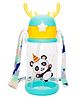 PARTEET Cute Panda Sipper with Straw & Strap for Kids Anti Leak Sipper for Boys & Girls for School, Panda Printed Water Bottle, Large Capacity 500 ML Water Bottle For Kids