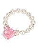 Daizy Pearl & Flower Bracelet - Light Pink & White