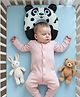 Babyhug Velour Neck Support Pillow Panda Face Print - Black & White| Soft & Breathable Fabric| Posture Support| Travel Essential
