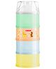 Farlin BF-183 Milk Powder Container Large 4-Layer Stackable Dispenser BPA-Free Leak-Proof Portable for Travel Baby Formula Storage Durable Plastic Easy to Clean - Yellow Blue & Green