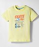 Zero Sinker Knit Half Sleeves T-Shirt with Skate Graphic - Lemon