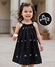 Mark & Mia 100% Cotton Sleeveless Bow Embroidered Frock - Black