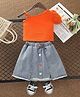 Mark & Mia Sleeveless Solid Top & Skirt Set - Orange