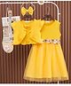 Mark & Mia Solid Frock & Cap Sleeves Shrug With Headband - Yellow