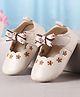 Cute Walk by Babyhug Velcro Closure Booties with Floral Embroidery & Bow Applique - White