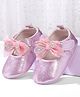 Cute Walk by Babyhug Velcro Closure Booties with Bow Applique - Pink