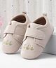 Cute Walk by Babyhug Booties With Floral Embriodery - Beige