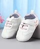 Cute Walk by Babyhug Velcro Closure Booties with Star Applique - Pink & White