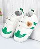 Cute Walk by Babyhug Velcro Closure Booties with Bear Applique - Green & White