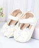 Cute Walk by Babyhug Velcro Closure Booties With Bow Applique - White