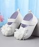 Cute Walk by Babyhug Velcro Closure Booties with Floral Applique - White