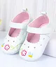 Cute Walk by Babyhug Velcro Closure Booties with Embroidery - White