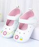 Cute Walk by Babyhug Velcro Closure Booties with Embroidery - White