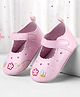 Cute Walk by Babyhug Velcro Closure Booties with Embroidery - Pink