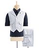 Noddy Full Sleeves Polka Dots Printed 3 Piece Party Suit Set - Light Blue