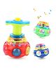 Fiddlerz UFO Spinning Top Toy with Lights and Music Launcher Lattu - Multicolor