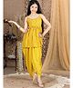 Cutiekins Viscose Rayon Woven Sleeveless Sequin & Gota Lace Embellished  Kurti  Dhoti Set - Yellow