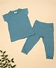 A Toddler Thing Modal Knit Half Sleeves Solid Tee & Pant Set - Minty Snug Green