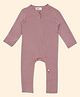 A Toddler Thing Modal Knit Full Sleeves Solid Romper - Dusty Rose Pink