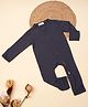 A Toddler Thing Modal Knit Full Sleeves Solid Romper - Cozy Coal Black