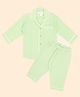 A Toddler Thing 100% Crinkled Muslin Knit Full Sleeves Solid Night Suit Set - Green