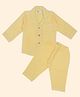 A Toddler Thing 100% Muslin Knit Full Sleeves Solid Night Suit Set - Yellow