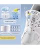 Neska Moda Cotton Cute Star Applique Detailed Shoe Buckles With Laces & Tail Clips - White